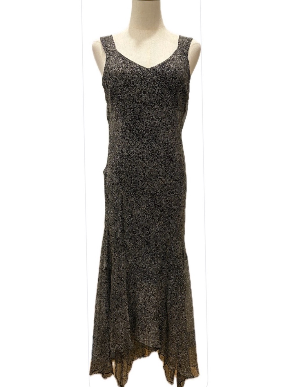Jonathan Martin Studio 100% Silk Handkerchief Hem Fairy Drop Waist Maxi Dress 12